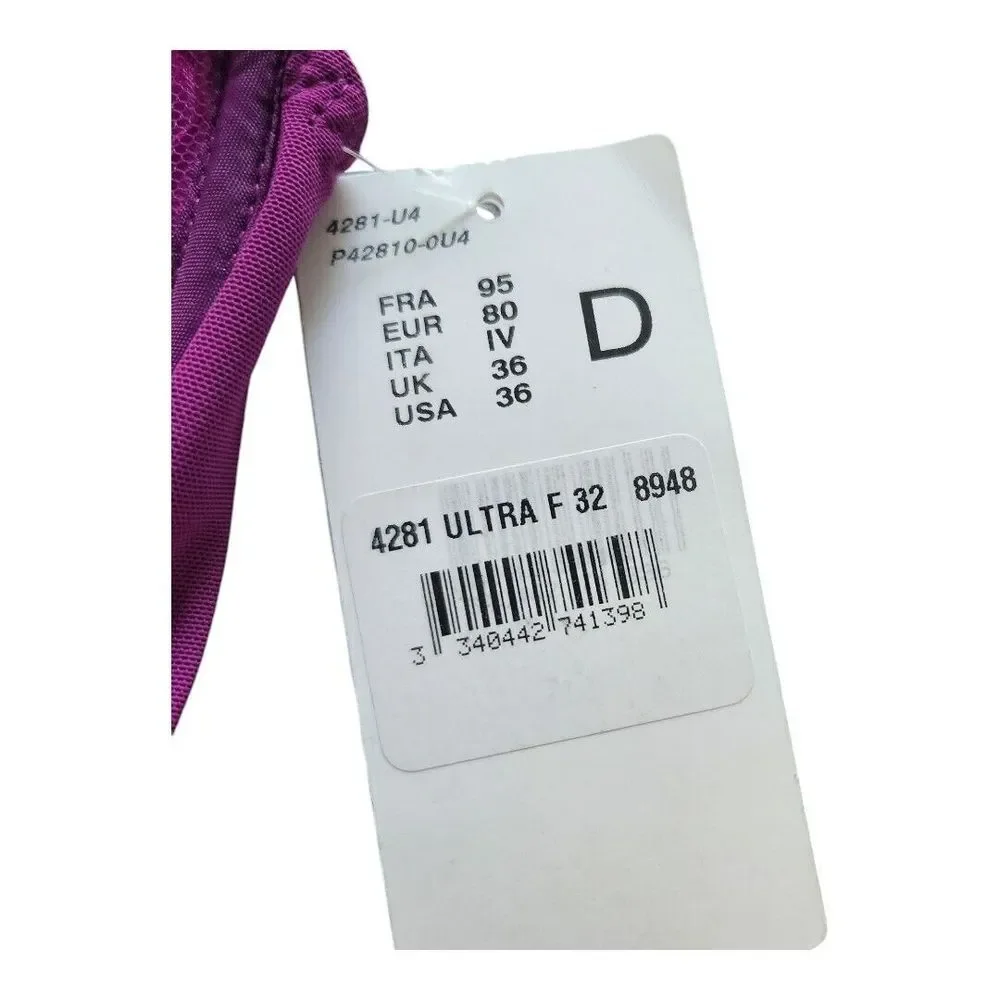 NWT $68 Passionata by Chantelle Charmeuse Underwire Bra Size 36D Sheer‎ Bow Sexy
